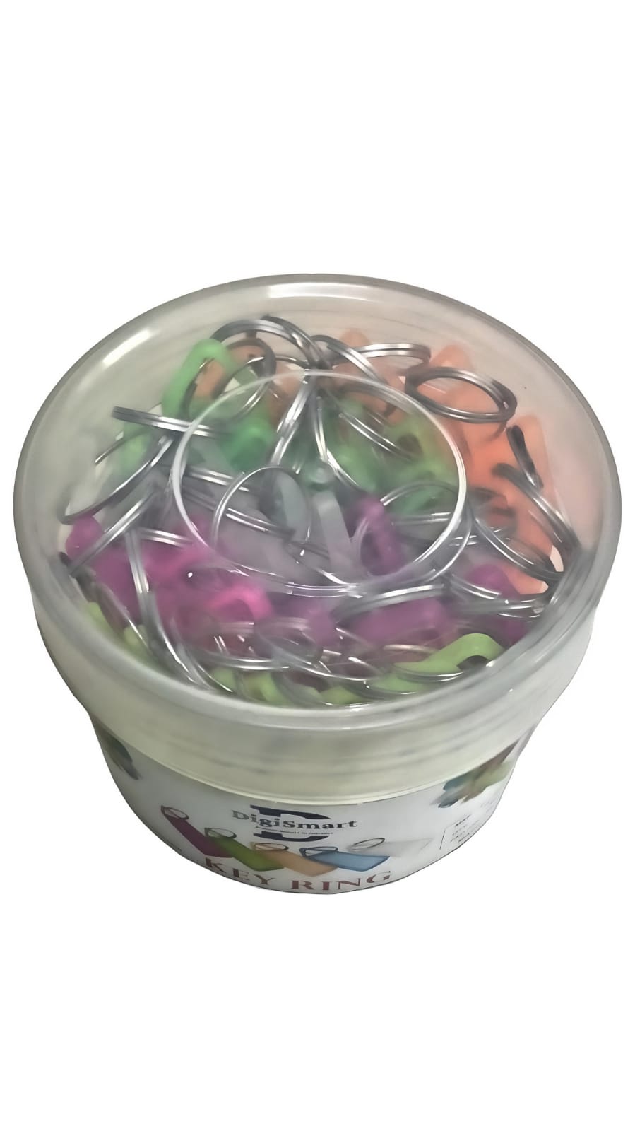 DIGISMART* Keychain Jar - 50 Key Chains. Plastic