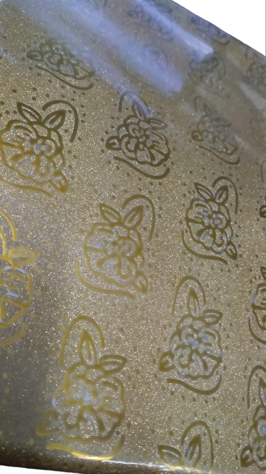 AMKAY Greetings Glitter Dots On Metallic Gold Gift Wrapping Paper Sheets ( 50X70 CM)