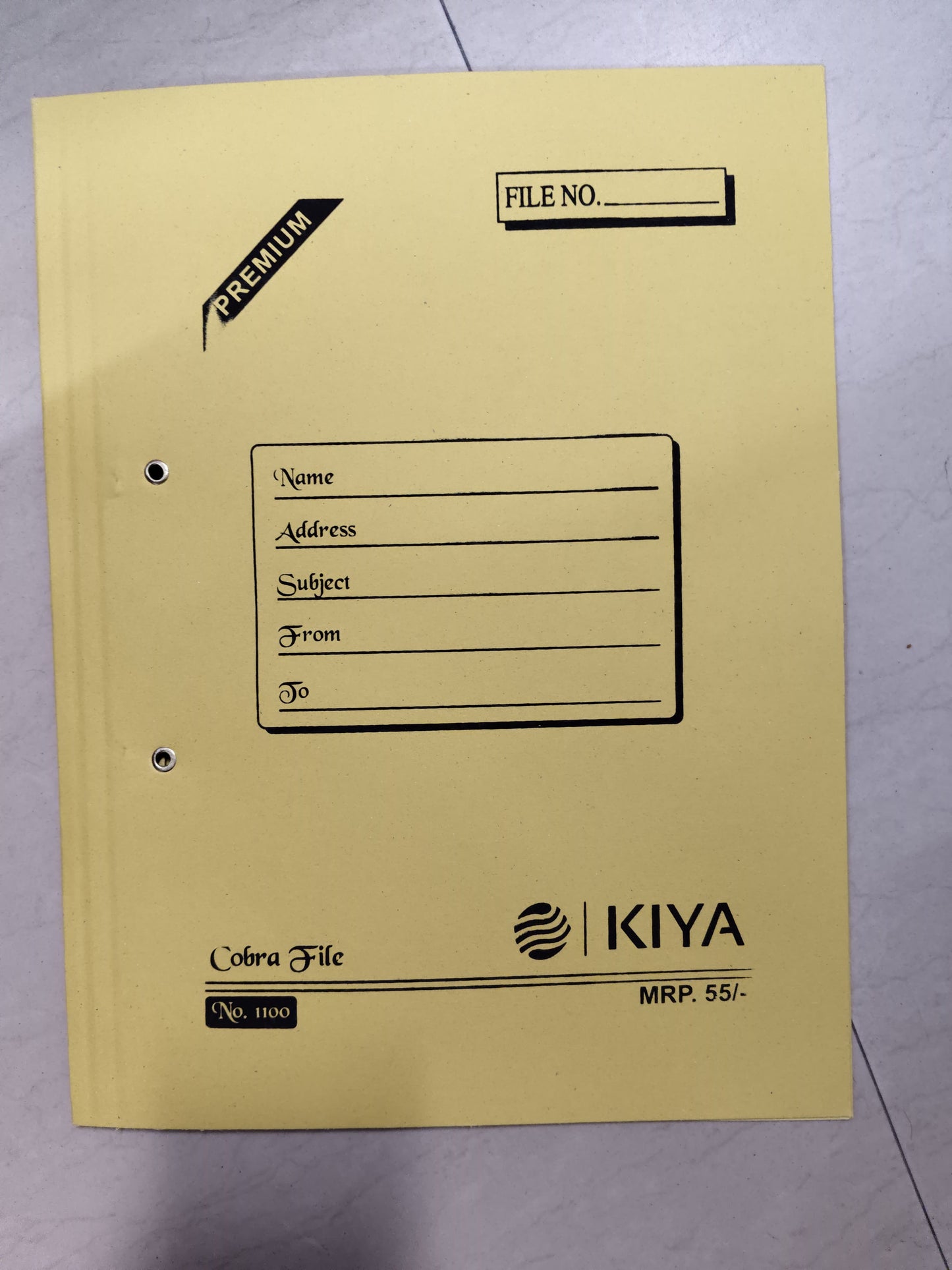 KIYA COBRA FILE NO 1100 ( 17 KGS BOARD )PO400 Spring Cobra Clip File Folder for A4, Legal, Letter Size, Office Document, Certificates, Assignment, Office, School and Colleges - Superior