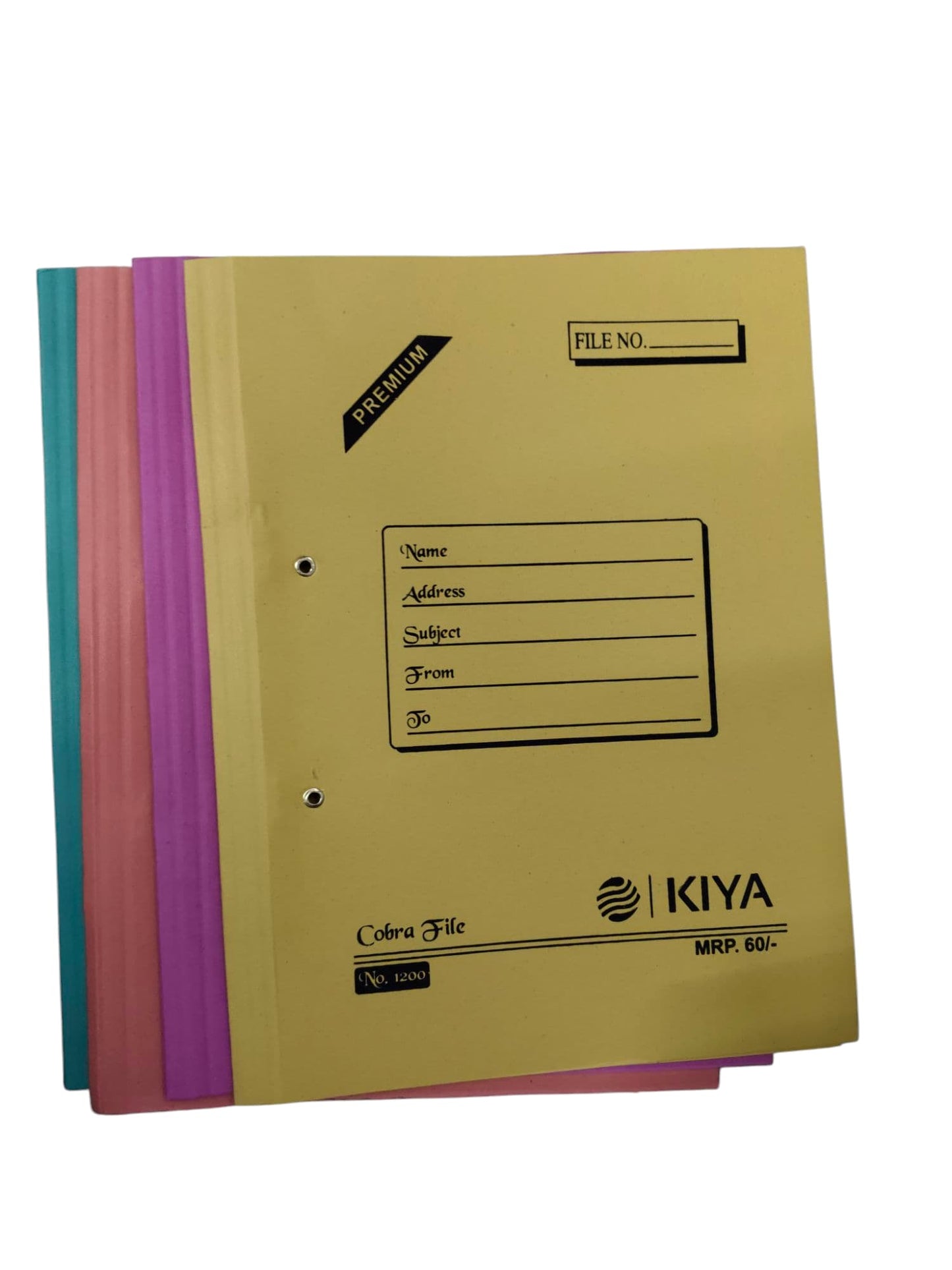 KIYA COBRA FILE NO 1200 ( 23 KGS BOARD ) PO1 Spring Cobra Clip File Folder for A4, Legal, Letter Size, Office Document, Certificates, Assignment, Office, School and Colleges