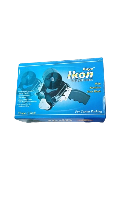 Ikon Single Handheld 2 Inch Packaging Tape Dispenser Machine With Stainless Steel Blade (Manual) (Set of 1, Multicolor)