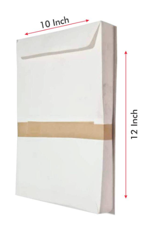 KIYA White Paper 100 GSM Paper Envelopes Pack of 25 Pcs. (10x12) Inch