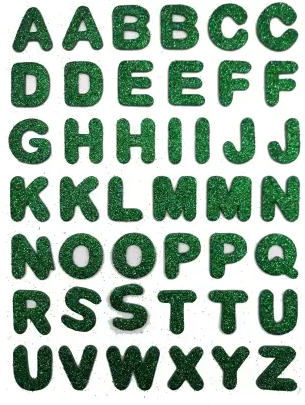 Arts & Crafts Glitter Self Adhesive Foam Puffy Smiley, Alphabet, Flower Stickers for Art & Craft Decoration School Use