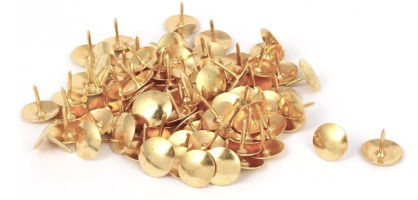 DIGISMART® Thumb Pins, Drawing Pins,Push Pins, Gold Tone Thumbtacks, Board Pins, for Office, Shop, Home, School