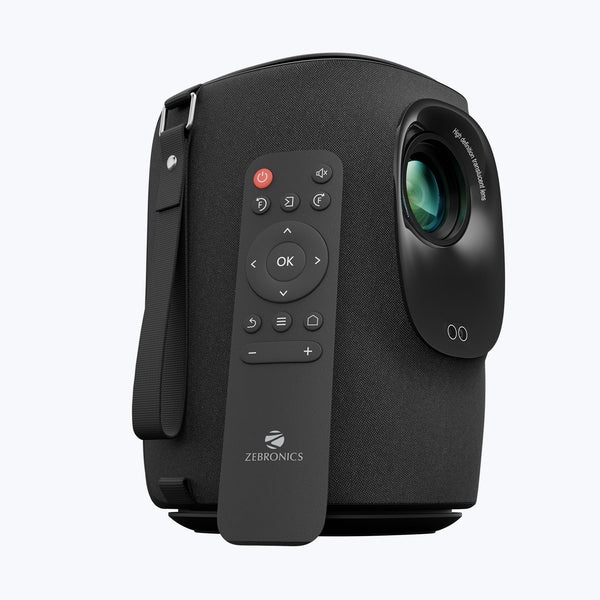 ZEBRONICS PIXAPLAY 24, Smart LED Vertical Projector, 4000 Lumens, 1080p Support, 160" Screen Size, Auto Focus
