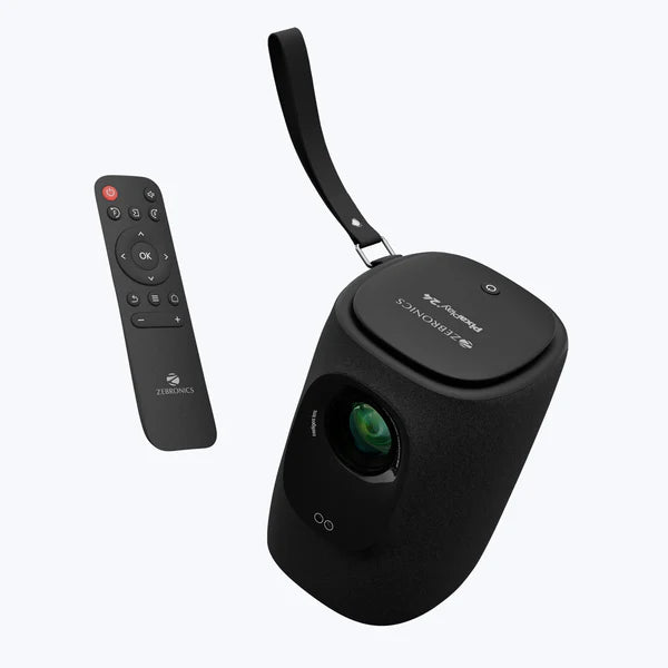 ZEBRONICS PIXAPLAY 24, Smart LED Vertical Projector, 4000 Lumens, 1080p Support, 160" Screen Size, Auto Focus