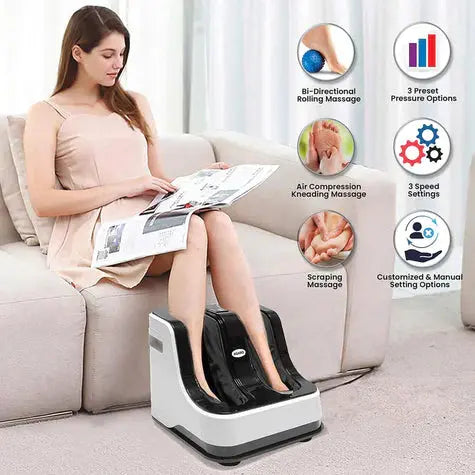 AGARO 33159 Leg for Foot, Calf & Leg, with Rolling & Kneading Functions Massager (Black, White) - Image #2