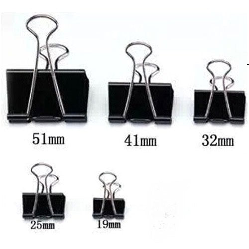 AMKAY Binder Clip All Sizes Stainless Steel Paper Clip, Binder Clip, Office Stationery Clip