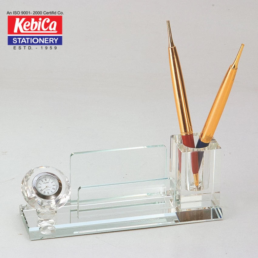 Kebica pen stand cystal medium box coloured tumbler pen stand 2.5" x 7"
