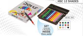 DOMS 12 SHADES COLOUR HALF SIZE PENCIL NEW