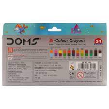 DOMS BI-COLOR WAX CRAYONS 24SH