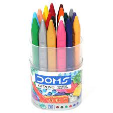 DOMS GROOVE PLASTIC CRAYONS 18 SHDES