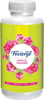 PIDILITE Fevicryl Acrylic Colour(1 litre) for Art & Craft Paint,Canvas, Wood, Leather, Metal (Set of 1, White)