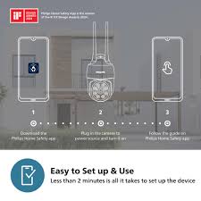 PHILIPS HSP 3800, 2MP, Color Night Vision, 2-Way Talk, Weatherproof WiFi CCTV Outdoor Security Camera