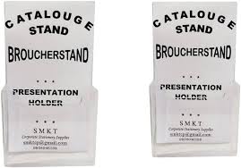 Kebica Plastic Arts 1 Compartments Acrylic Clear brochure Stand, Leaflet Holder, Trifold brochure Holder (Transparent)