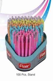 FLAIR POP GEL PEN STAND PACK OF 100 (BLUE) Gel Pen (Pack of 100, Blue)