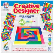 RATNA'S Creative Designer Make Unlimited Patterns With Colorful Blocks (40 Pieces)