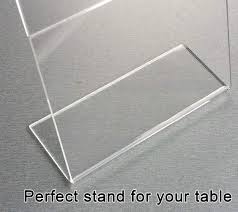 Kebica Buzz Cool Acrylic A4 L Shape Sign Holder Single Sided Portrait Perfect For Display Frame Menu Ad Table Top Stand For Restaurants Shops Offices QR code (12 x 8.5 inch) - 1 Pcs
