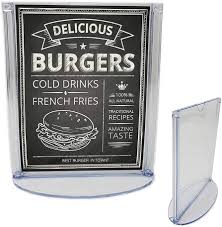 Kebica Best Option for Display Your Brand & Menu List A5 Pillar with QR Code Stand Card Display Stand