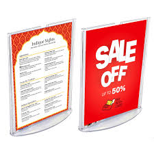 Kebica Best Option for Display Your Brand & Menu List A5 Pillar with QR Code Stand Card Display Stand