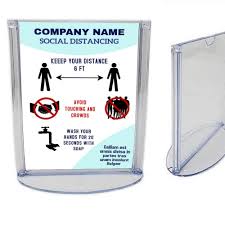 Kebica Best Option for Display Your Brand & Menu List A5 Pillar with QR Code Stand Card Display Stand