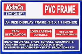 Kebica A4 PVC Display Frame, Sign Holder for Offices / Stores /Shops / Schools Card Display Stand (21 cm Wide)