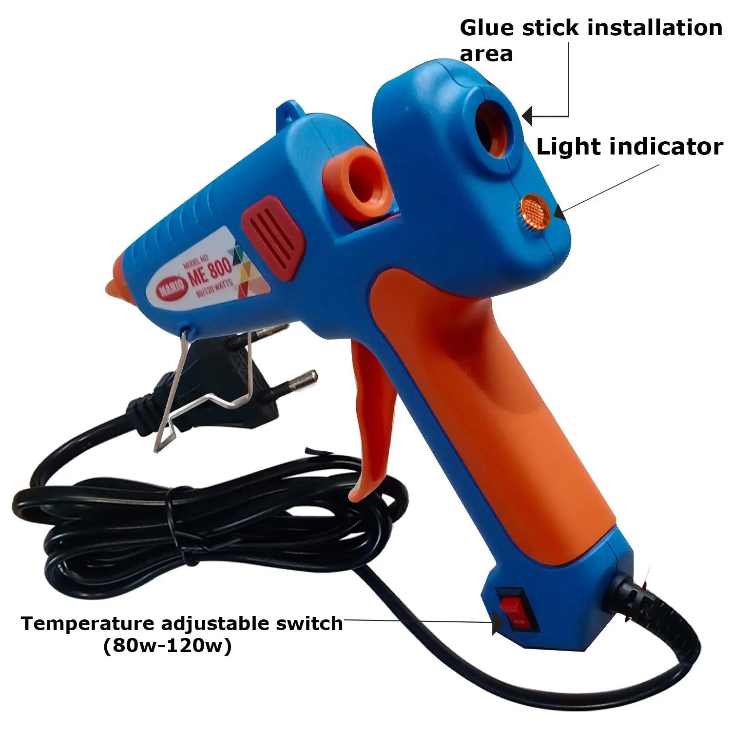 AMKAY - Professional Hot Melt Glue Gun - 100 W/ 120 W/ 25 W/ 40 W/ 60 W-200/ 60 W-400 with Multi Temperature Control, Fast Melting - Easy To Use Glue Gun + Glue Sticks - Image #4