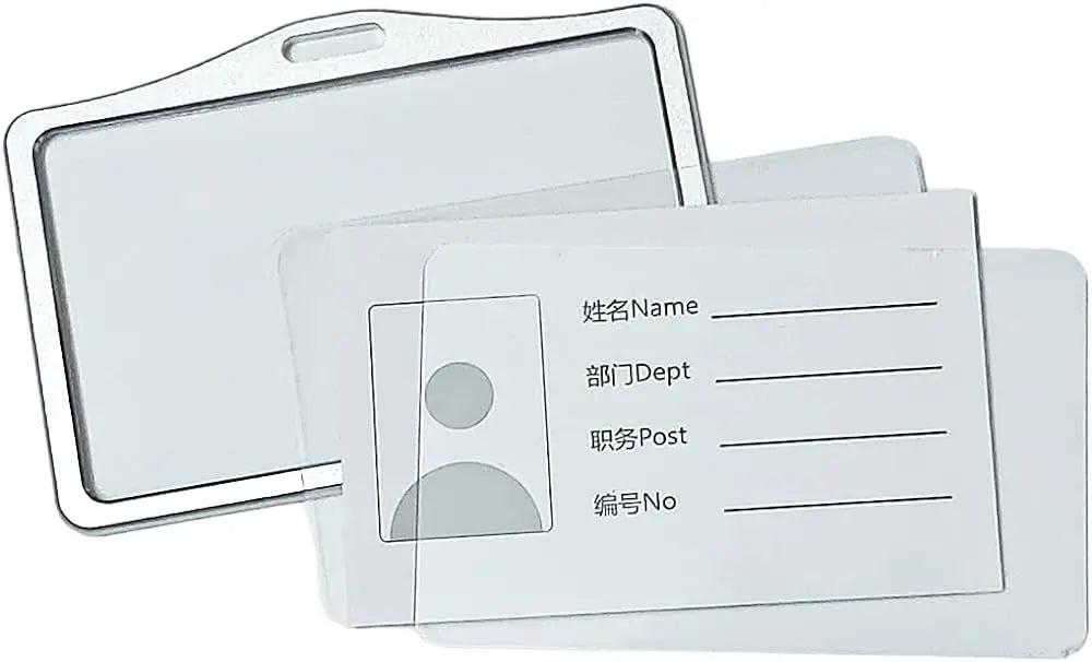 AMKAY I- Cards 0033 55x85mm | Hard Plastic ID Card Holder/Badge for Office| Compatible with Various Badge Holders, Clips, Lanyards, and Retractable Badge Reels. (Pack of 1, Clear) - Image #7