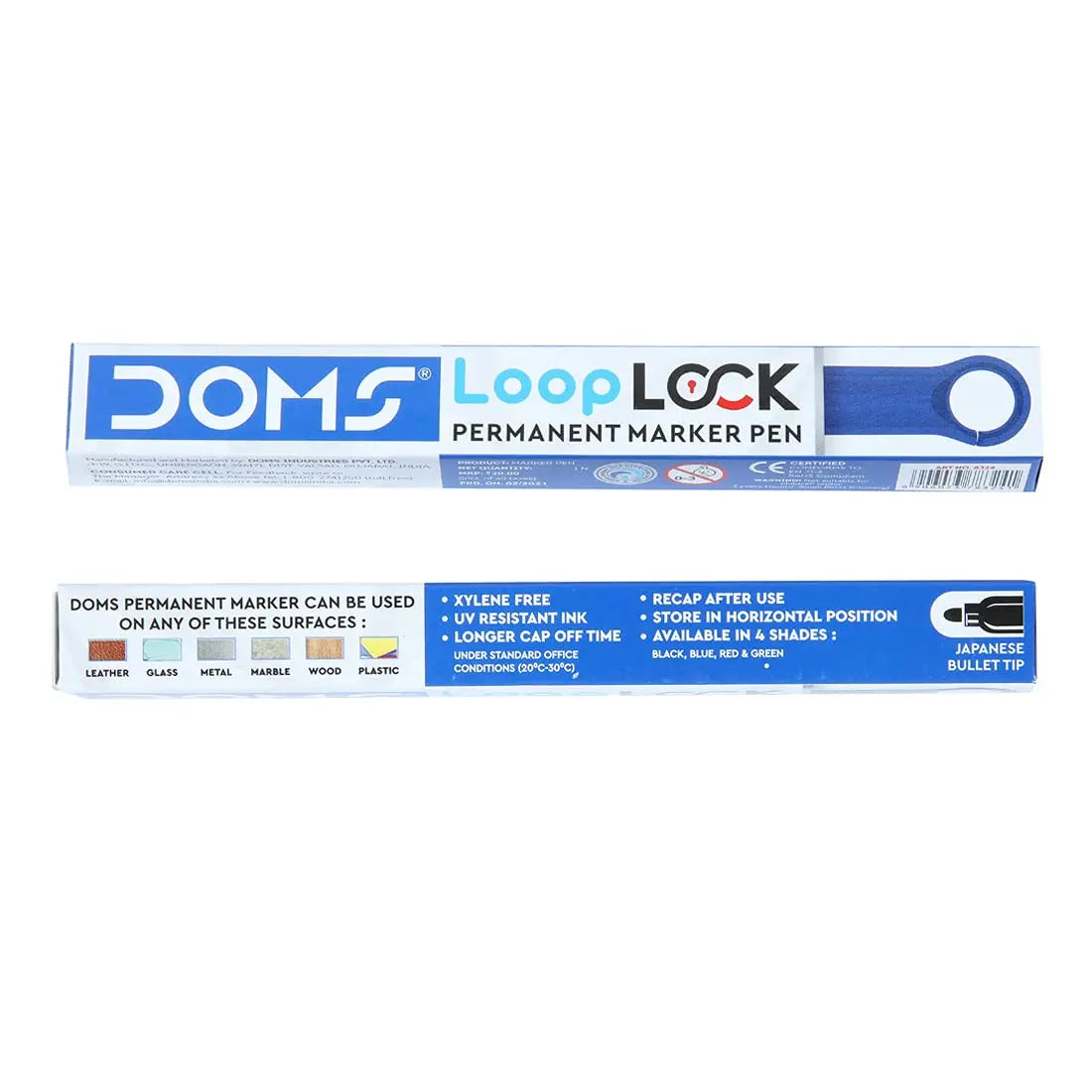 Doms Refilo Non-Toxic Hi-Tech Refillable Loop Lock Permanent Marker Pen (GREEN) - Image #6