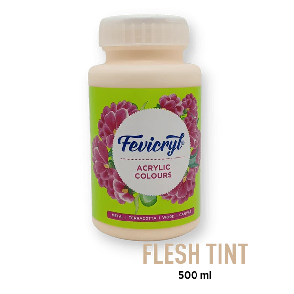 Fevicryl Acrylic Colour, Black Acrylic Paint, 500 ml, Art and Craft Paint, DIY Paint, Rich Pigment, Non-Craking Paint for Canvas, Wood, Leather, Earthenware, Metal.(Available Multiple Colour Shades).