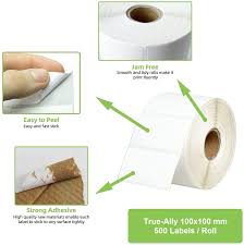 Kiya Barcode Labels/Stickers for Printing 100X100 mm-(500 Label per roll)
