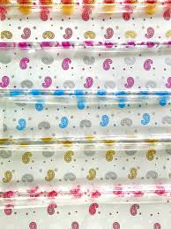 Amkay Gift Packing Transparent Sheet 50x70 ( Pack of 10 Sheets ) Printed Transparent Sheets Cellophane Gift Wrapper ( Assorted Colours )