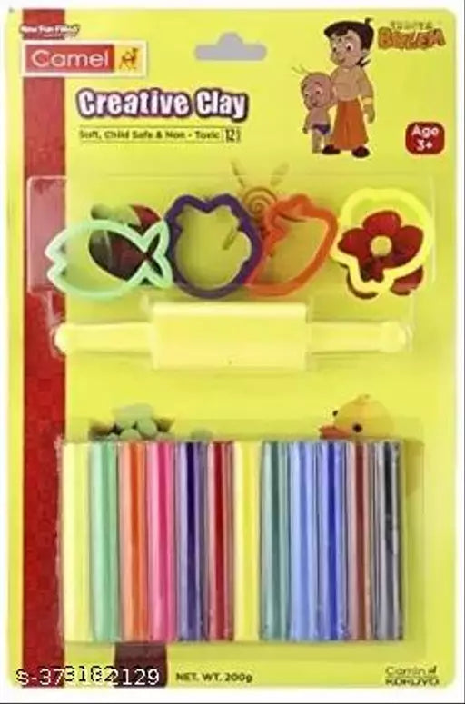 Camlin Camel Creative Clay | 12 Shades | Soft, Child Safe & Non-Toxic Art Clay (200 g)