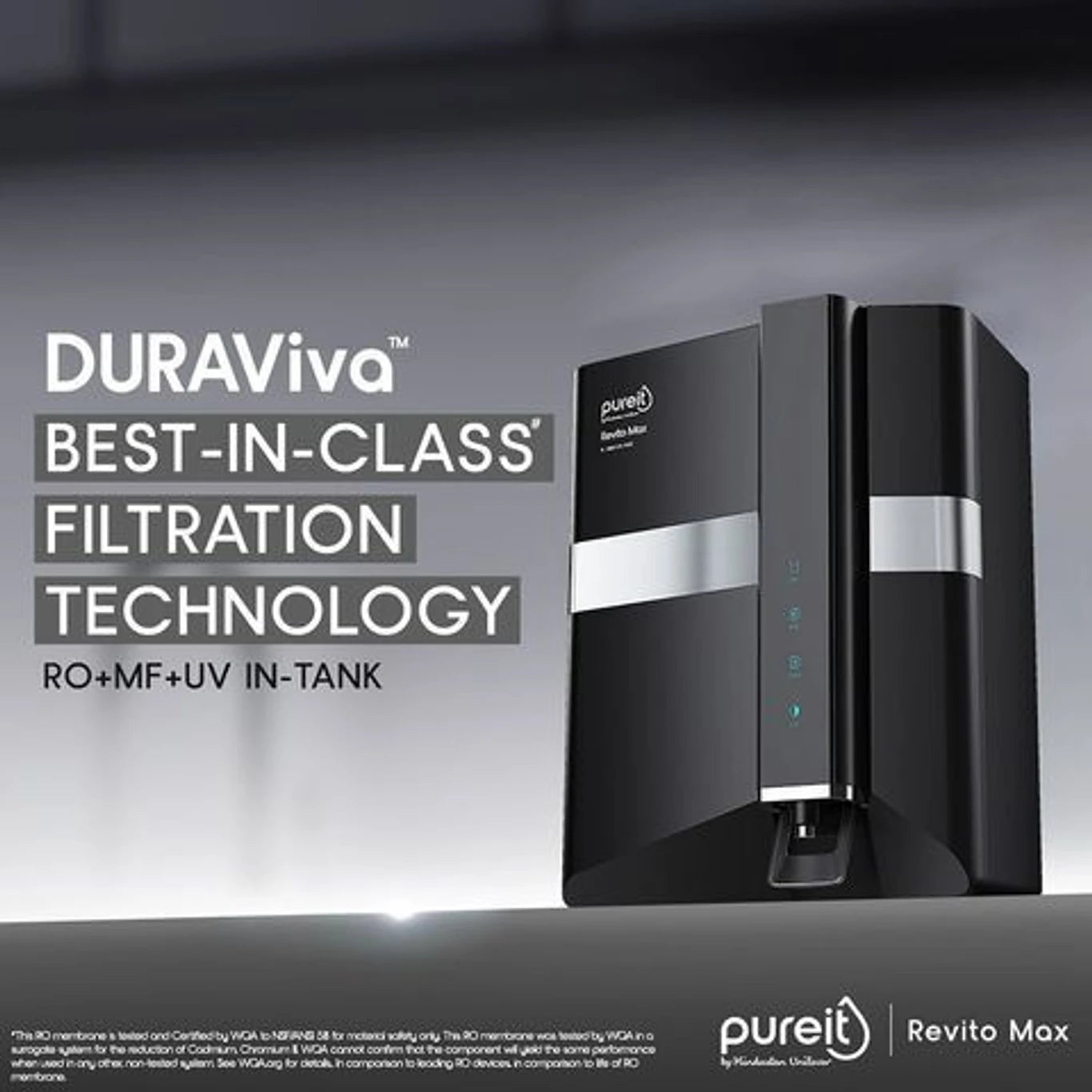 Pureit REVITO MAX 9 L RO + In-tank UV + Minerals Water Purifier (sd)