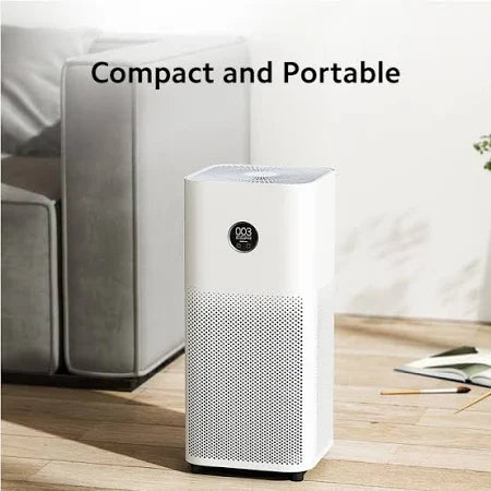 Mi Air Purifier for Home 4, Equipped with Ionizer & Laser Sensor, True HEPA Filter, Traps 99.99% Viruses & PM 0.1, Covers 516 Sq.Ft, OLED Touch screen, White (AC-M16-SC)