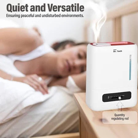 Dr. Tech J820 Ultrasonic Humidifier Cool Mist Air Purifier Dryness Cold & Cough Large Capacity Ideal Fit for Indoors Office Babyroom Nursery and Bedro