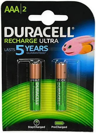 Duracell Rechargeable AAA 750mAh Battery,Pack of 2, Everyday Devices, Toy, Baby Monitor, Camera