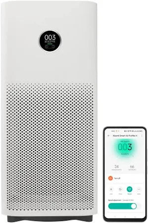Mi Air Purifier for Home 4, Equipped with Ionizer & Laser Sensor, True HEPA Filter, Traps 99.99% Viruses & PM 0.1, Covers 516 Sq.Ft, OLED Touch screen, White (AC-M16-SC)