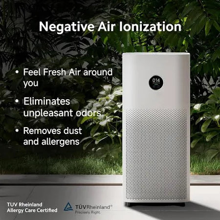 Mi Air Purifier for Home 4, Equipped with Ionizer & Laser Sensor, True HEPA Filter, Traps 99.99% Viruses & PM 0.1, Covers 516 Sq.Ft, OLED Touch screen, White (AC-M16-SC)