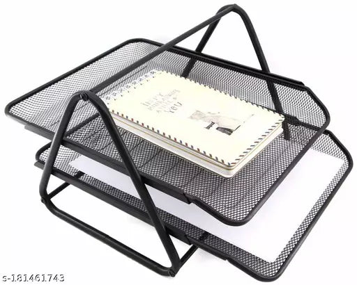 Kebica Compartments Home and Office Holder Metal & Plastic Slot Rack Line Holder For File, Magazine Storage