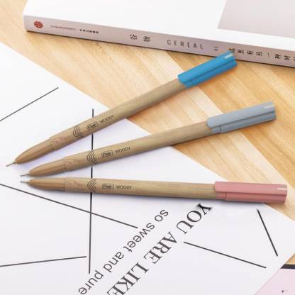 FLAIR Woody 0.7mm Ball Pen Box Pack | Attractive Woody Design | Smooth Ink Flow System With Low-Viscosity Ink | Smudge Free Writing | Blue Ink, Pack of 10 Pens