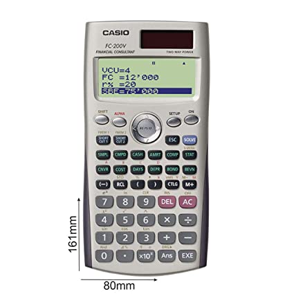 Casio FC-200V-2nd Edition Financial Calculator, 4-Line Display, DOT Matrix,10+2 Digits