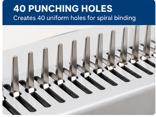 Spiral Binding Machine 40 Punching Hole Heavy Duty A3, A4, FS Legal,Full Scape Size,14 Sheets of 70 GSM Paper