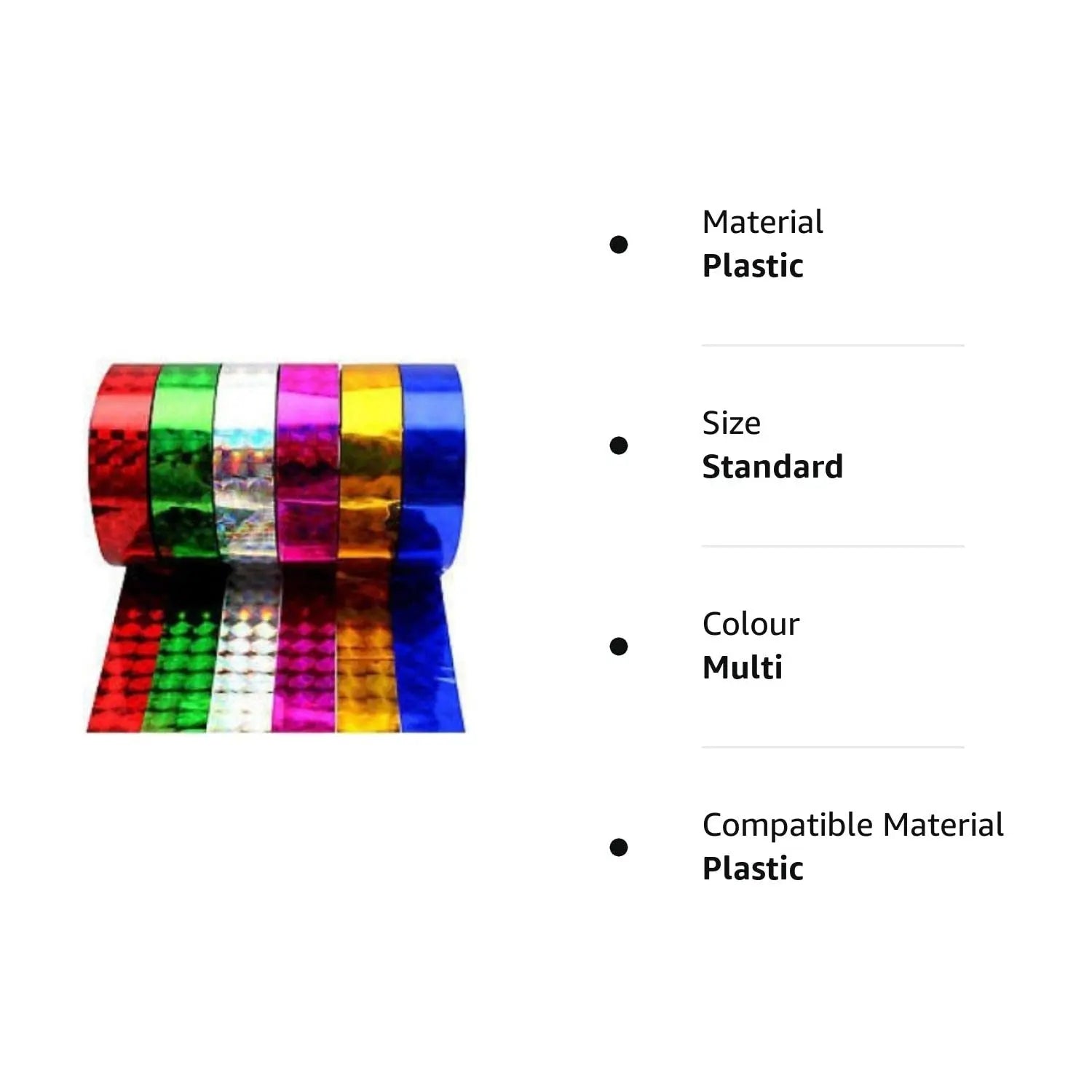 Amkay 12 mtr Colorful Decorative Glitter Adhesive Tape Rolls For Scrapbooking, Decoration Art & Craft Gift Wrapping Tape Set of 12 Pcs - Image #4