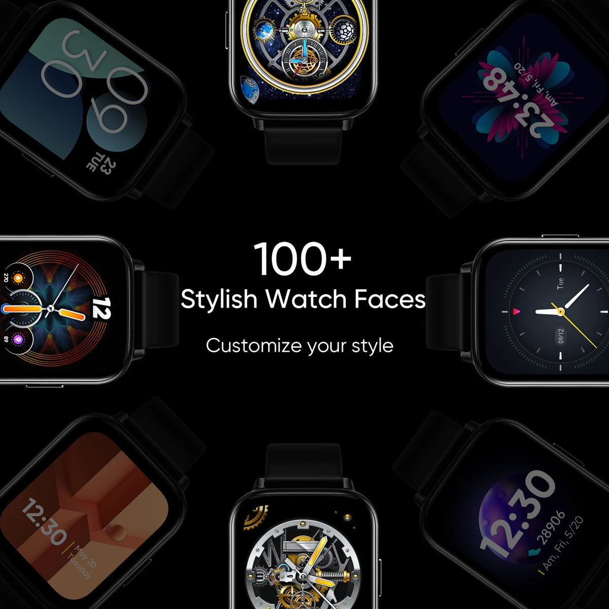DIZO Watch 2 by realme TechLife – Smart Watch with 1.69" Full Touch Display, Heart Rate & SpO2 Monitoring, Activity Tracking, Multiple Sports Modes & Long Battery Life (SD)