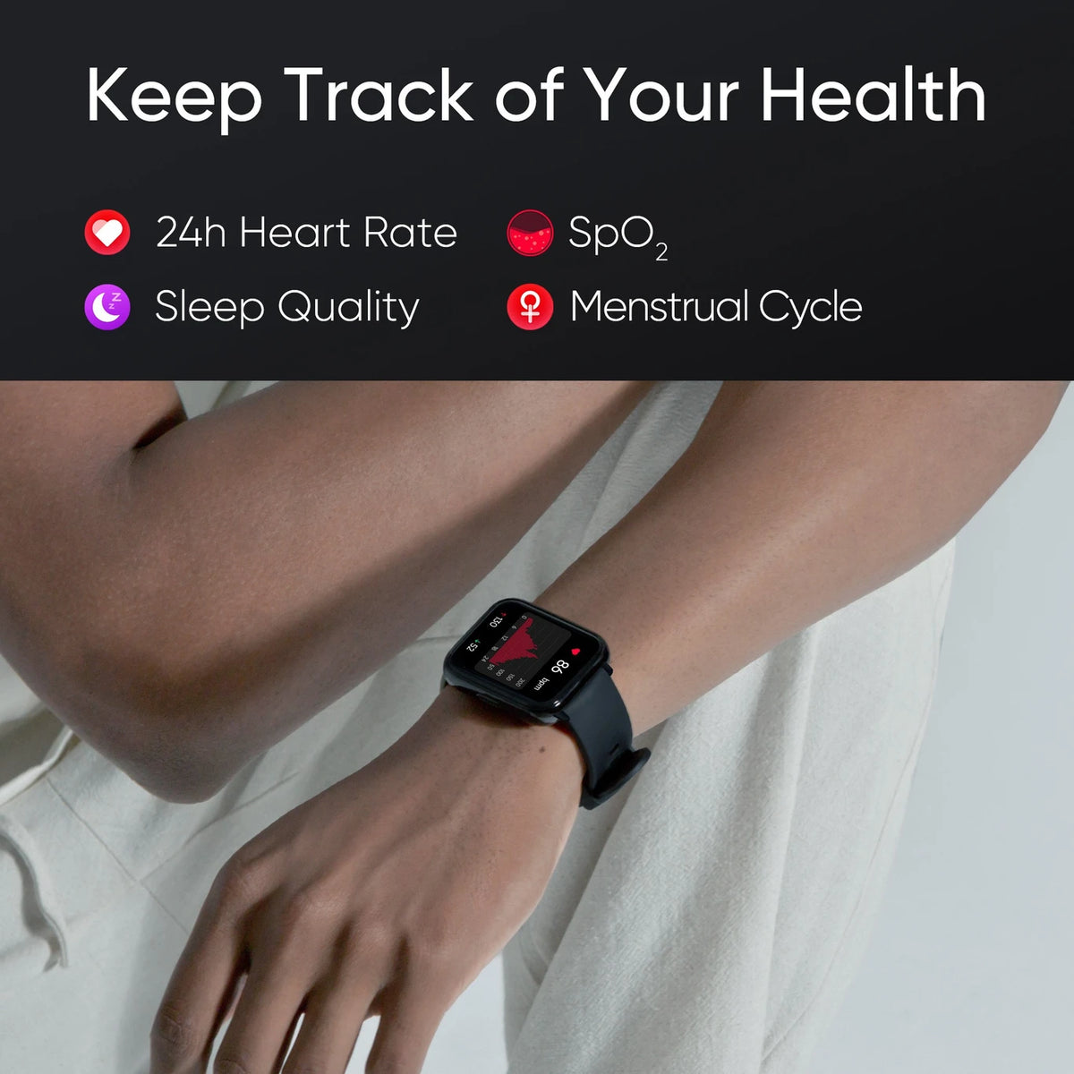 DIZO Watch 2 by realme TechLife – Smart Watch with 1.69" Full Touch Display, Heart Rate & SpO2 Monitoring, Activity Tracking, Multiple Sports Modes & Long Battery Life (SD)