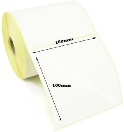 Kiya Barcode Labels/Stickers for Printing 100X100 mm-(500 Label per roll)