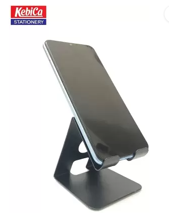 Kebica 1 Compartments Steel Metal Mobile Stand with Table Grip Made Design on Your Phone Design Set-1 Black  (Black)