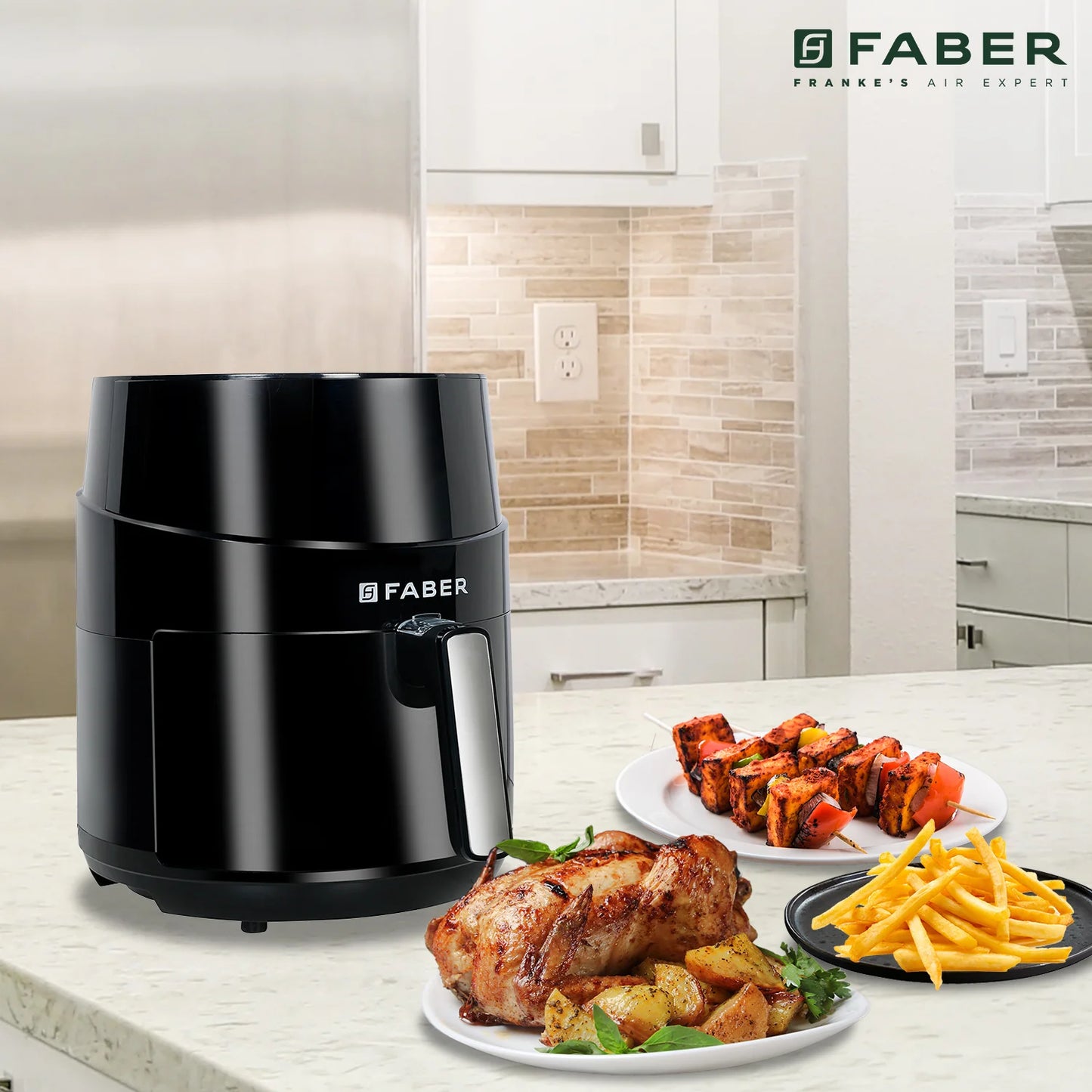 HOUSEHOLD FAB Digital Air Fryer 4.5L | 1400W Rapid Air Technology | Touch Control Panel | Adjustable Temperature & Timer | Oil-Free Healthy Cooking | Non-Stick Fry Basket | Black
