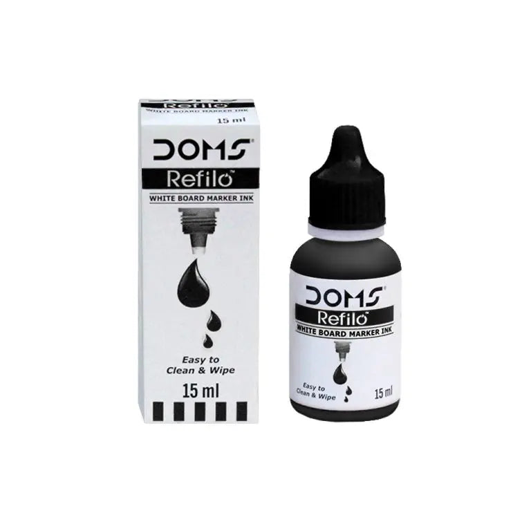 DOMS Refilo White Board Marker Ink – 15ML & 100ML ( Assorted Colours - Blue , Black , Red & Green ) - Image #2